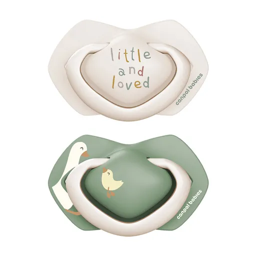 CANPOL BABIES Dudlík silikonový symetrický Light touch Goose 6-18m, 2ks