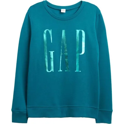 GAP V-LOGO DOORBUSTER CREW Dámská mikina s logem, tyrkysová, velikost