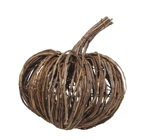 Hnědá proutěná dekorace dýně Pumpkin - Ø 30*28 cm  Chic Antique