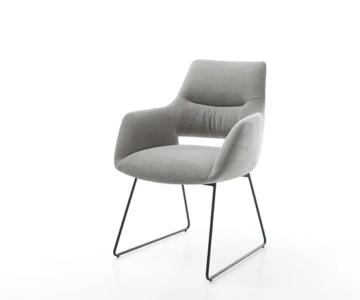 Jídelní židle Yago-Flex s područkami potahová látka Měkký šedá