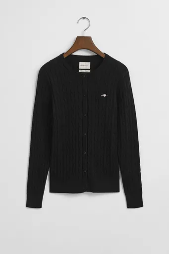 KARDIGÁN GANT STRETCH COTTON CABLE CARDIGAN BLACK
