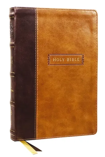 KJV Holy Bible with Apocrypha and 73,000 Center-Column Cross References, Brown Leathersoft, Red Letter, Comfort Print: King James Version - Thomas Nel