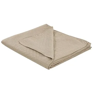 Embosovaný přehoz na postel 200×220 cm taupe SHUSH, 313184 (beliani_313184)