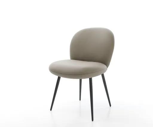 Jídelní židle Nube-Flex podnož zúžená kovová černá pravá kůže