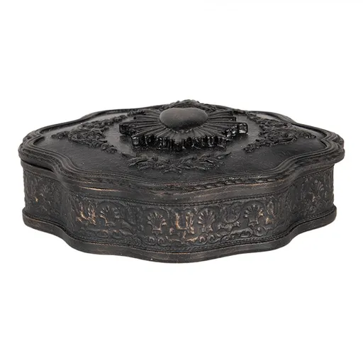 Černá antik šperkovnice s dekorem nejsvětější srdce Ježíšovo - 12*11*4 cm Clayre & Eef