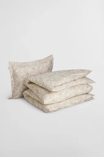 SET POVLEČENÍ NA PAPLÓN A POLŠTÁŘ GANT FLORAL SINGLE SET 140x200 TAUPE BEIGE