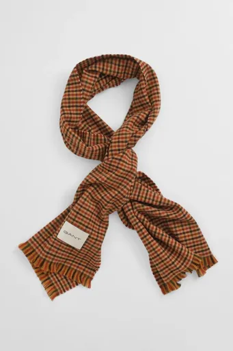 ŠÁLA GANT WIDE WOOL GINGHAM SCARF PEANUT BUTTER