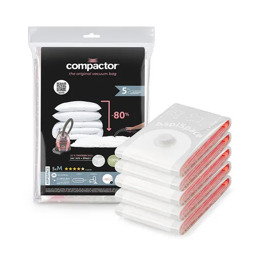 Sada 5 ks vakuových úložných pytlů Compactor M 70 l