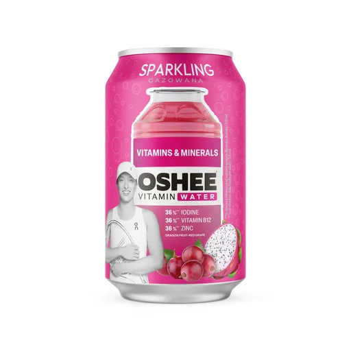 OSHEE Vitamínová perlivá voda minerály & vitamíny hrozen–pitaya 330 ml