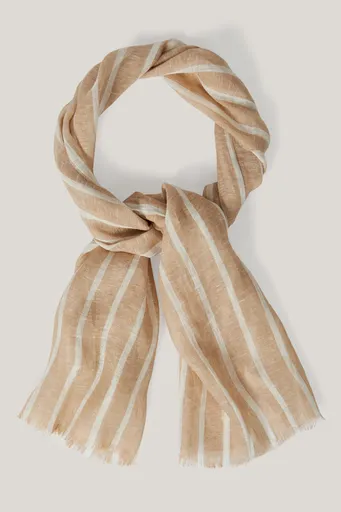 ŠÁTEK GANT STRIPED LINEN LIGHTWEIGHT SCARF DRY SAND