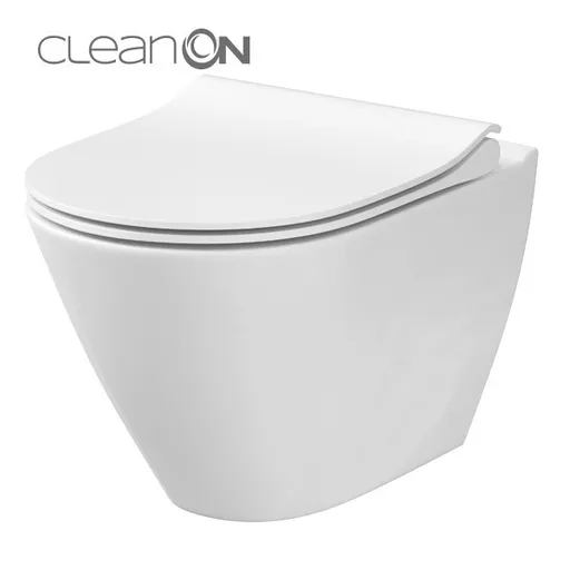 CERSANIT SET 743 závěsná mísa CITY OVAL NEW CLEAN ON včetně sedátka duroplast K701-104