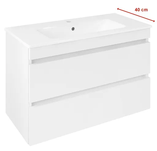 SAPHO EZARA umyvadlová skříňka 78x54x39cm, bílá lesk EZ792-3030