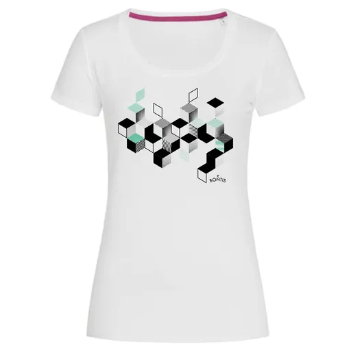 Bontis Dámské tričko CUBES - Bílá / zelená | L