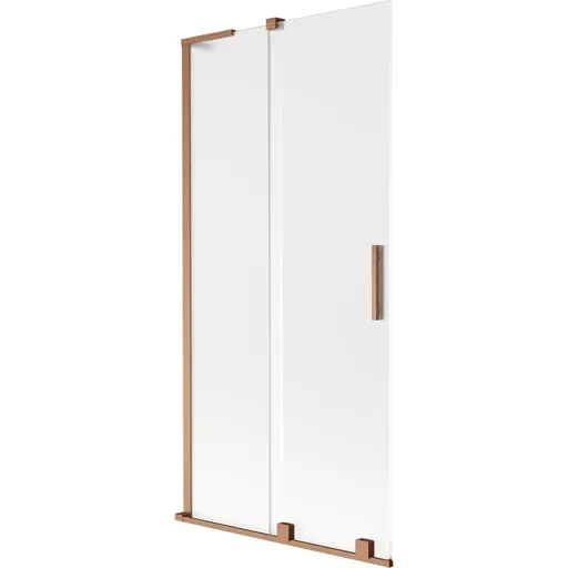 MEXEN/S Velar L dvoukřídlá posuvná vanová zástěna 95 x 150, dekor, měď kartáčovaná 896-095-003-31-65