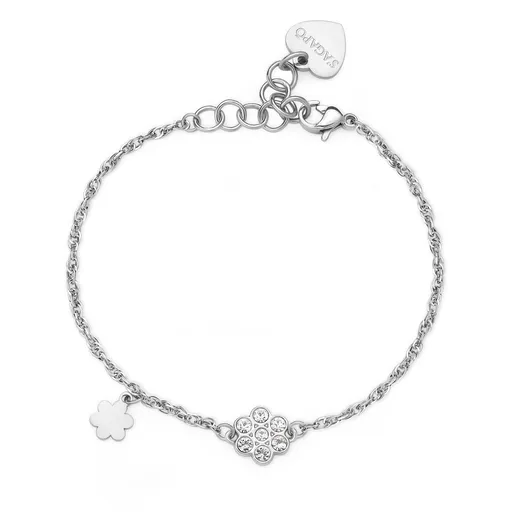 S'Agapõ Něžný ocelový náramek s kytičkou Aurora SAR44