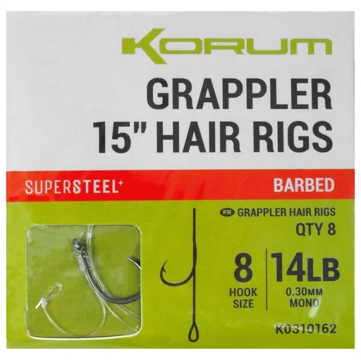 Korum Hotové návazce Grappler Hair Rigs 15" 8ks,Korum Hotové návazce Grappler Hair Rigs 15" 8ks