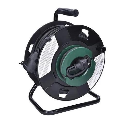 Prodlužovací kabel na bubnu - 1 zásuvka 50m SOLIGHT PB31 - rozbaleno - mírně roztržený obal