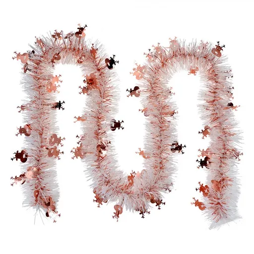 Bíločervená vánoční girlanda - 200 cm Clayre & Eef