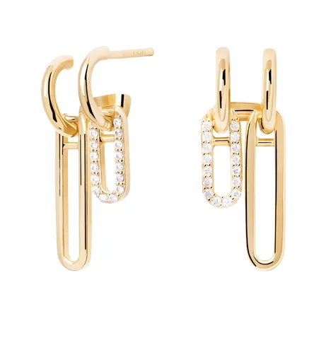 PDPAOLA Originální náušnice z pozlaceného stříbra Nexa Essentials AR01-828-U