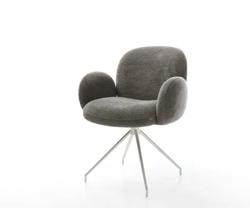 Jídelní židle Nube-Flex s područkami bouclé měkký tmavě béžová