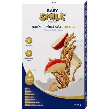 Babysmilk Premium mléčno - rýžová kaše s jablkem 210 g (8595691601107)
