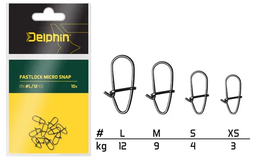 Delphin Karabinka Fastlock micro snap 10ks - L/12kg,Delphin Karabinka Fastlock micro snap 10ks - L/12kg
