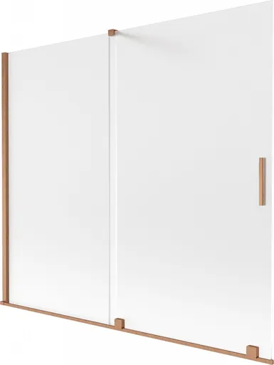 MEXEN/S Velar dvoukřídlá posuvná vanová zástěna 180 x 150, dekor, měď kartáčovaná 896-180-000-31-65