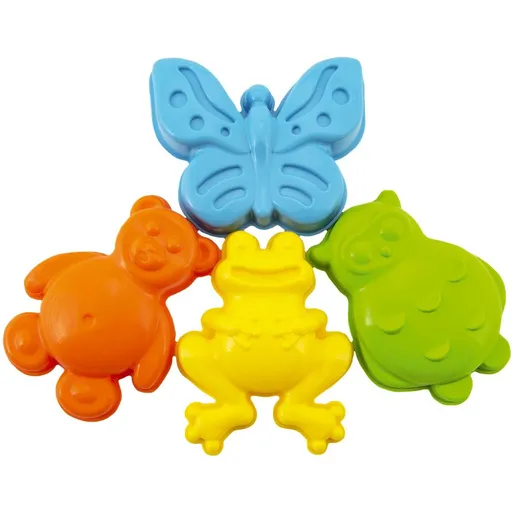 Formičky Bábovky na písek plast zvířátka 4 ks v síťce