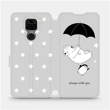 Flipové pouzdro na mobil Xiaomi Redmi Note 9 - MH08P Méďa a tučňák - always with you (5903516288977)