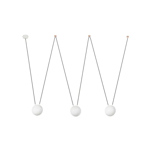 FARO MINE GLASS SPACE závěsné svítidlo, bílá, 3L