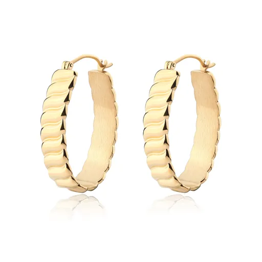 S'Agapõ Slušivé pozlacené kruhové náušnice Chunky SHK58