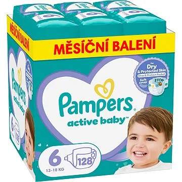 PAMPERS Active Baby vel. 6, Monthly Pack 128 ks (8006540032688)