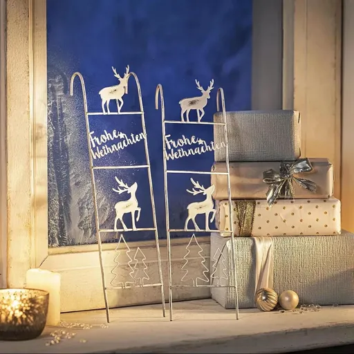 Dekorativní žebřík Veselé Vánoce, sada 2 ks