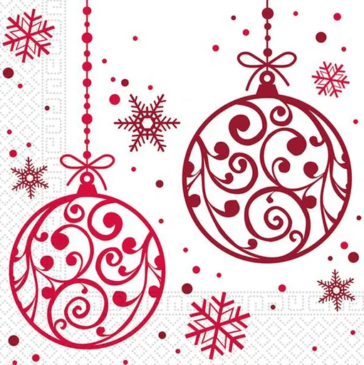 PROCOS Vánoční papírové ubrousky 33x33cm 3vrstvé ozdobičky 20ks