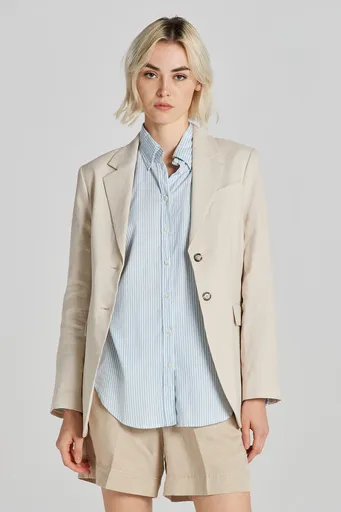 SAKO GANT REG STRETCH LINEN BLAZER SOFT OAT
