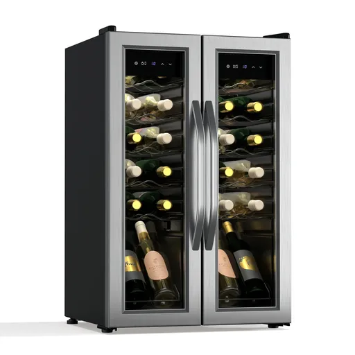 Klarstein Vinamour vinotéka, 2 chladící zóny, 7 polic, dotykové ovládání, UV-ochrana