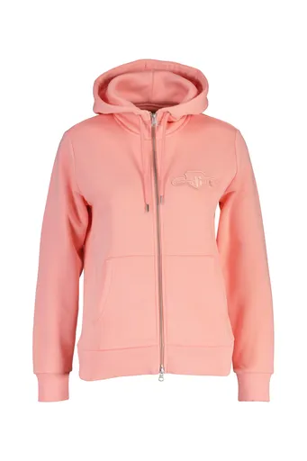 MIKINA GANT REG TONAL SHIELD ZIP HOODIE LILLY PINK