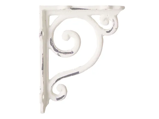 Béžová antik litinová konzole s ornamentem - 12*3*10 cm Chic Antique