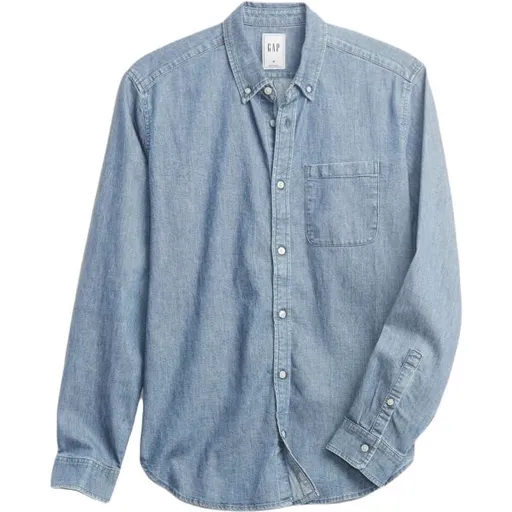 GAP FA21 DENIM Pánská košile, světle modrá, velikost