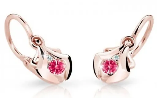 Cutie Jewellery Dětské náušnice z růžového zlata C2224-10-X-4 fuchsiová