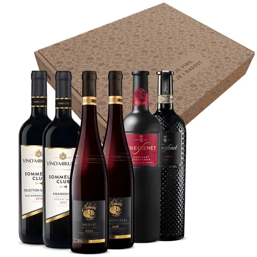 Balíček červených vín ke krbu