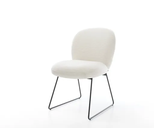 Jídelní židle Nube-Flex bouclé měkký béžová tenká podnož černá