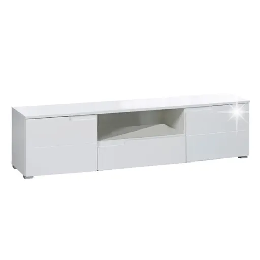 Televizní stolek SPICE, lesklá bílá