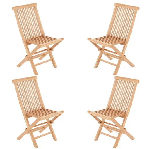 Divero 33137 Skládací židle z týkového dřeva 4 kusy