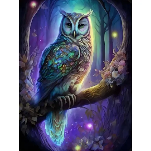 Diamantové malování Noční sova 40 x 50 cm