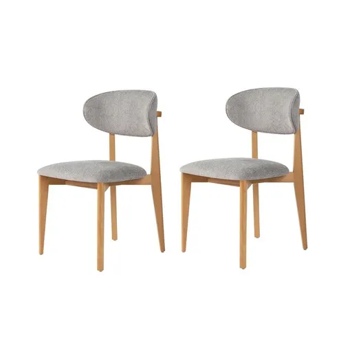 Sada jídelních židlí Lionte Grey and Light Oak, 2 ks