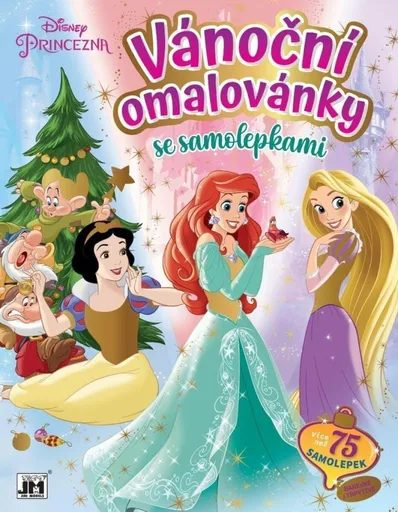 Vánoční omalovánky se samolepkami - Princezny