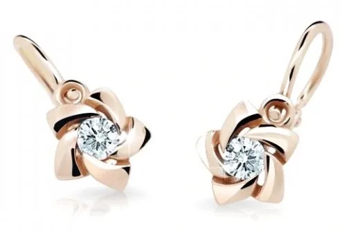 Cutie Jewellery Dětské náušnice z růžového zlata C2201-10-X-4 bílá