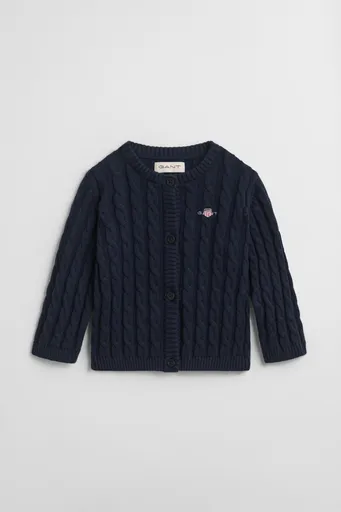 KARDIGAN GANT SHIELD COTTON CABLE CARDIGAN EVENING BLUE