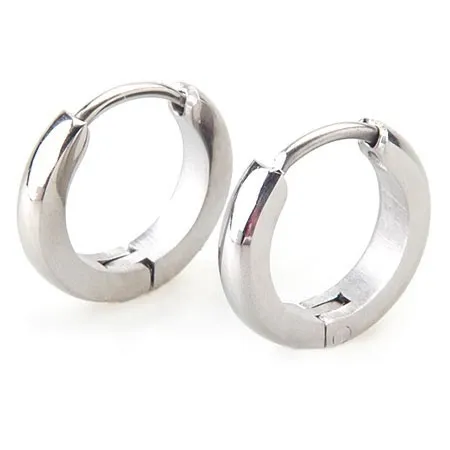 Náušnice z chirurgické oceli stříbrné barvy, zrcadlový lesk